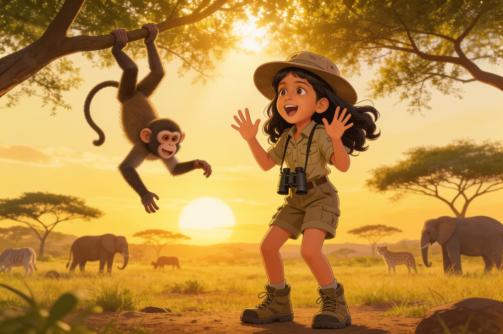 Shreya's Wild Safari Adventure — illustration for page 6