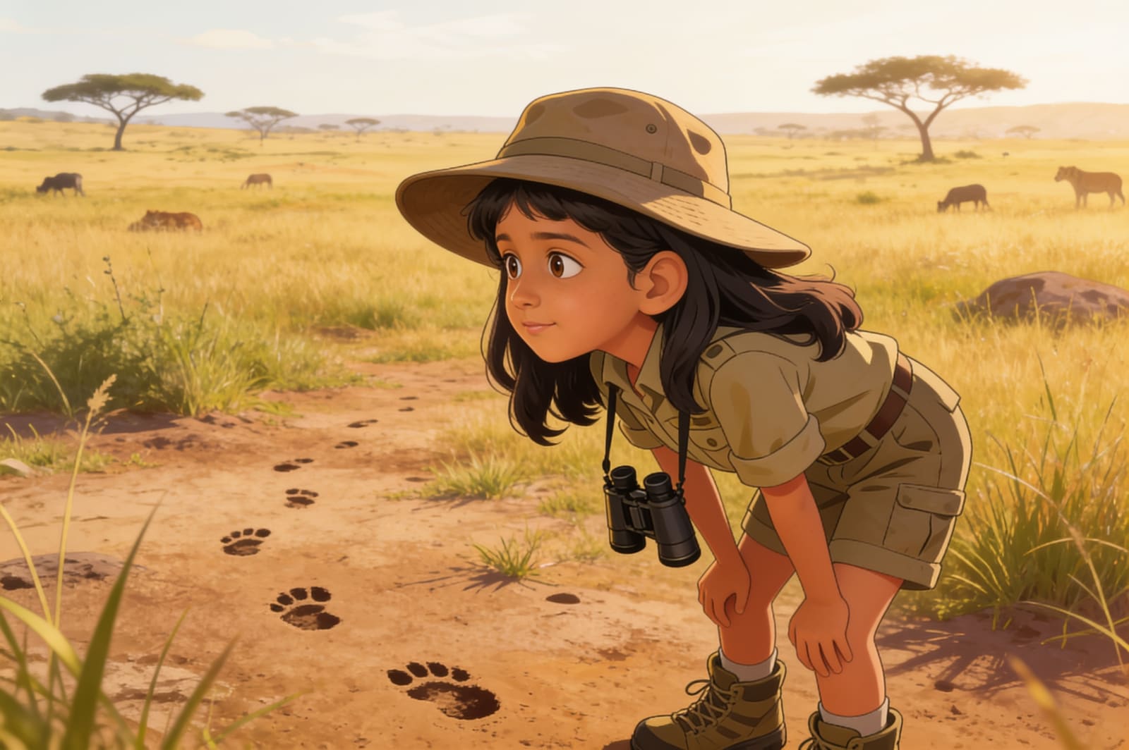 Shreya's Wild Safari Adventure — illustration for page 9