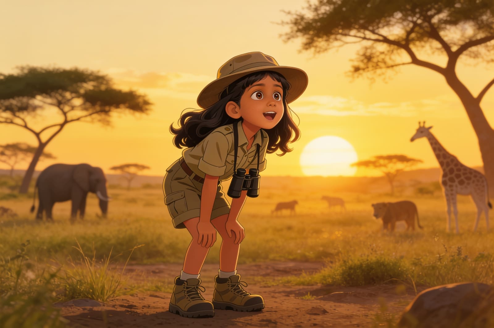 Shreya's Wild Safari Adventure — illustration for page 10