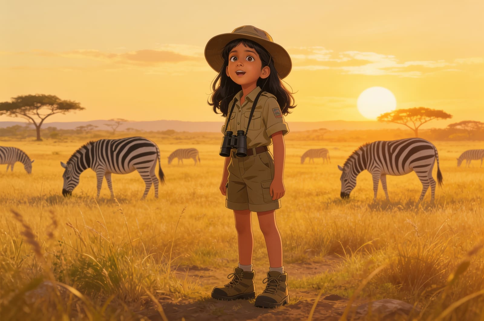 Shreya's Wild Safari Adventure — illustration for page 12