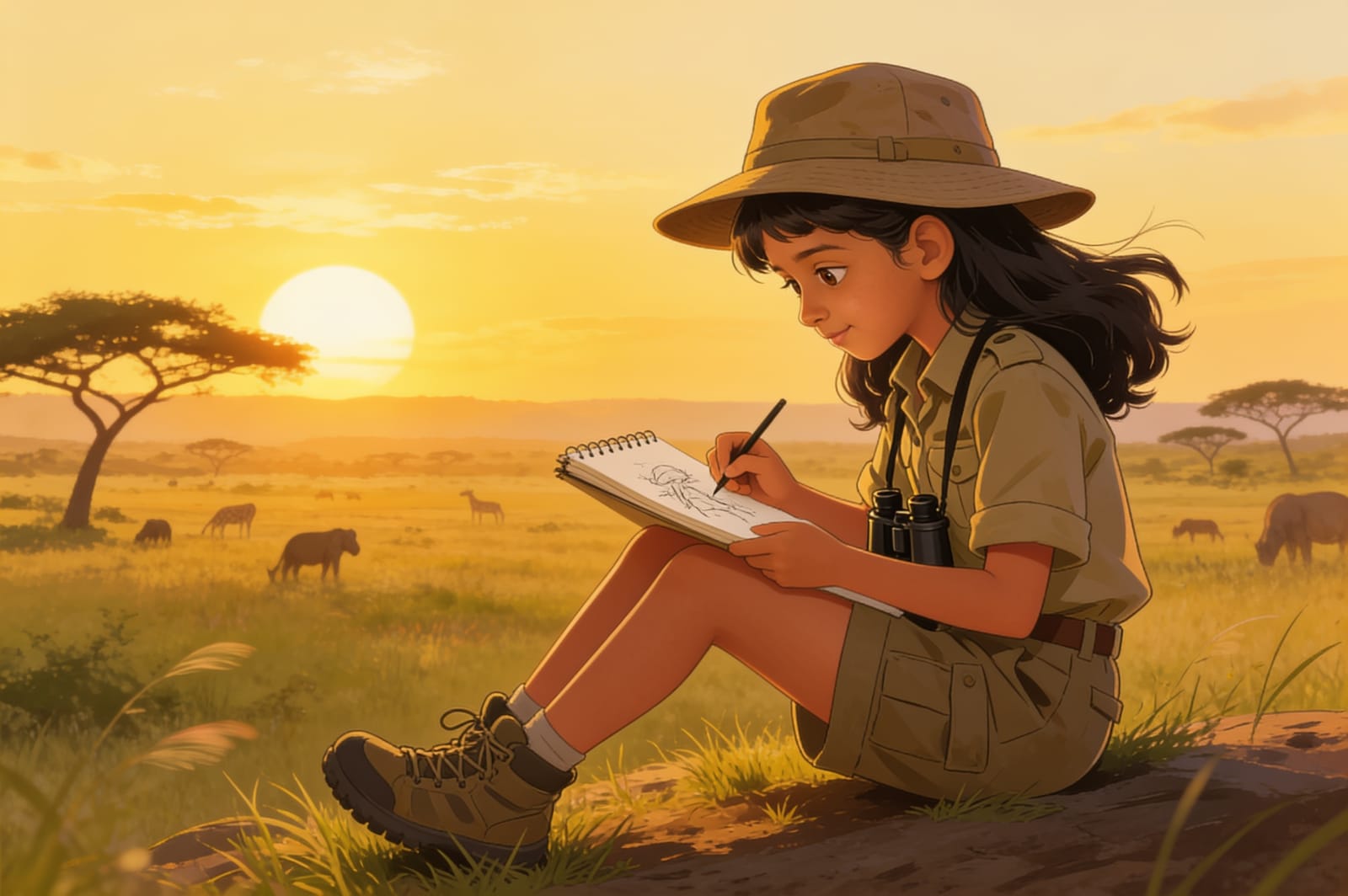 Shreya's Wild Safari Adventure — illustration for page 13