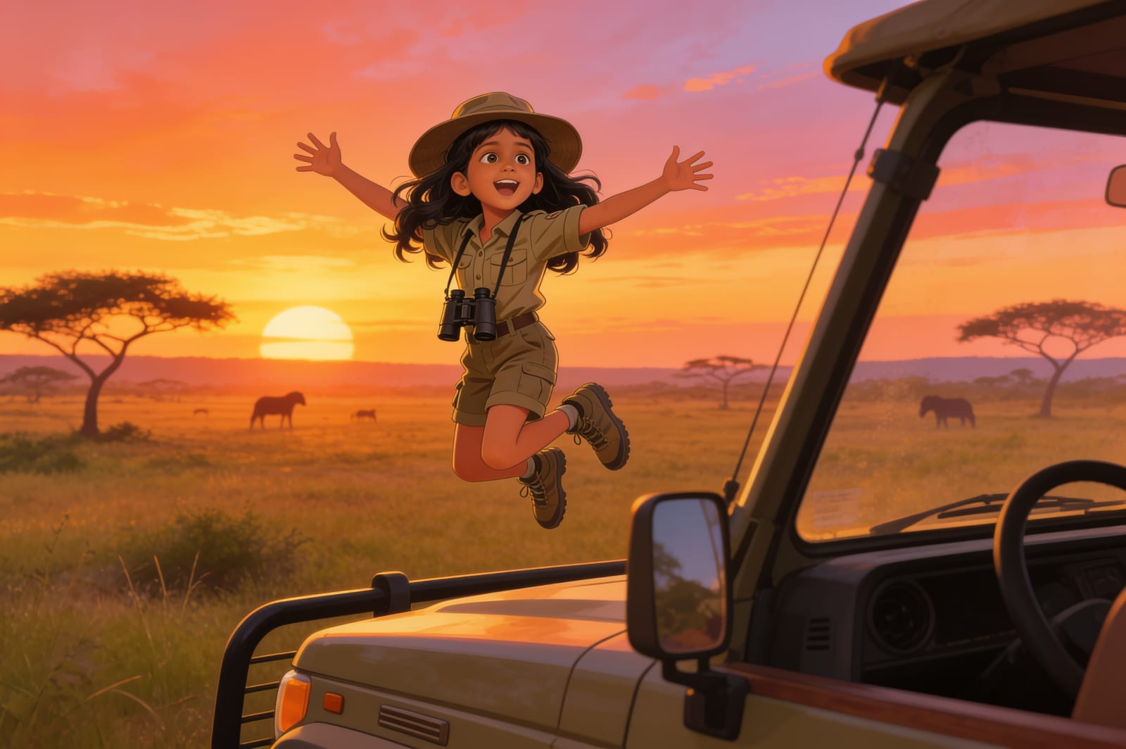 Shreya's Wild Safari Adventure — illustration for page 15