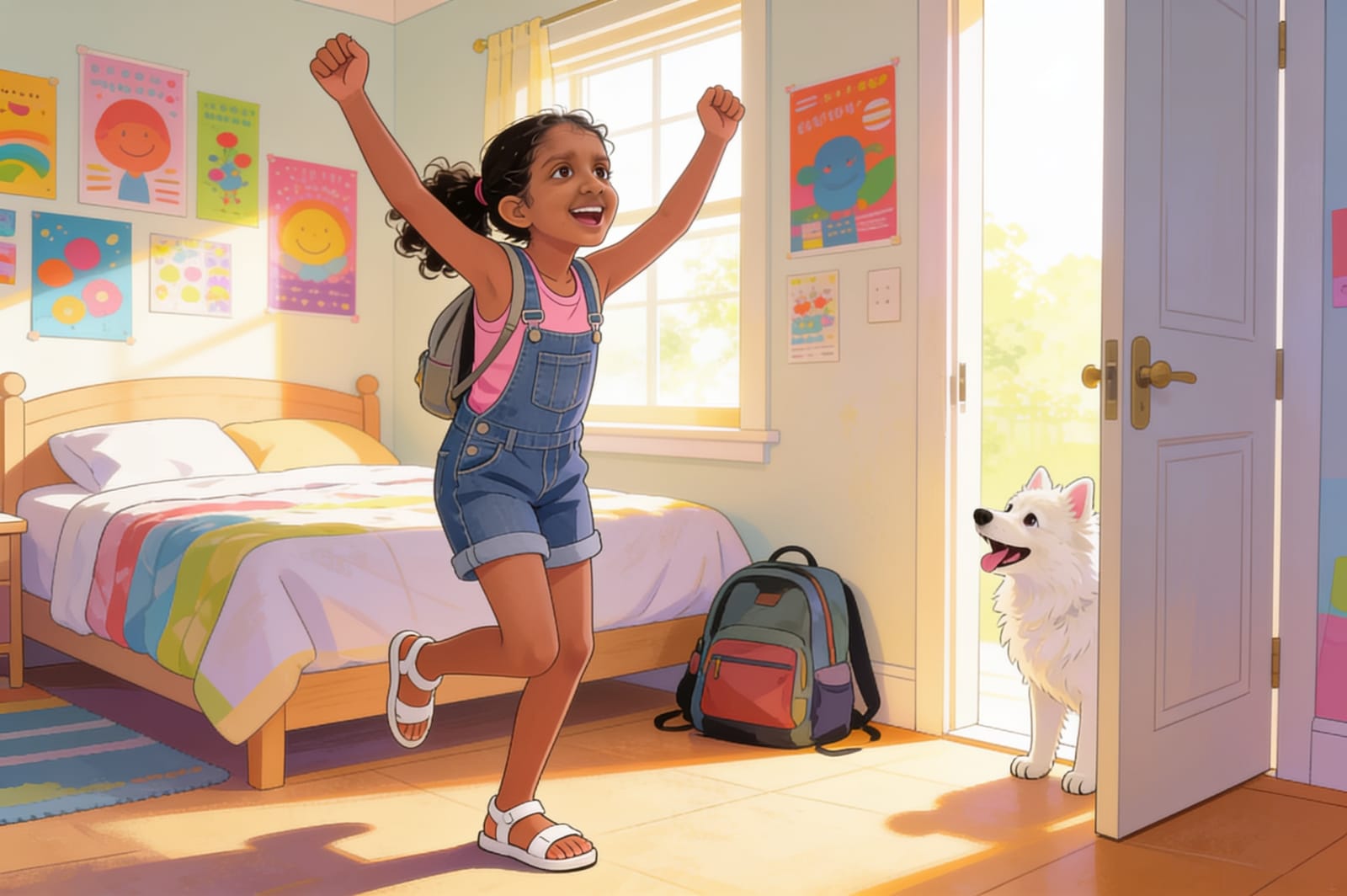 Shreya's Zoo Adventure with Tomy — illustration for page 1