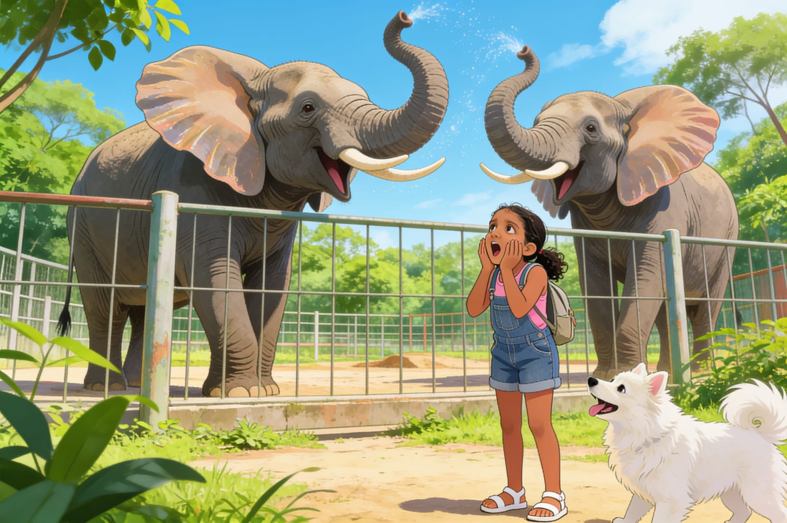 Shreya's Zoo Adventure with Tomy — illustration for page 3