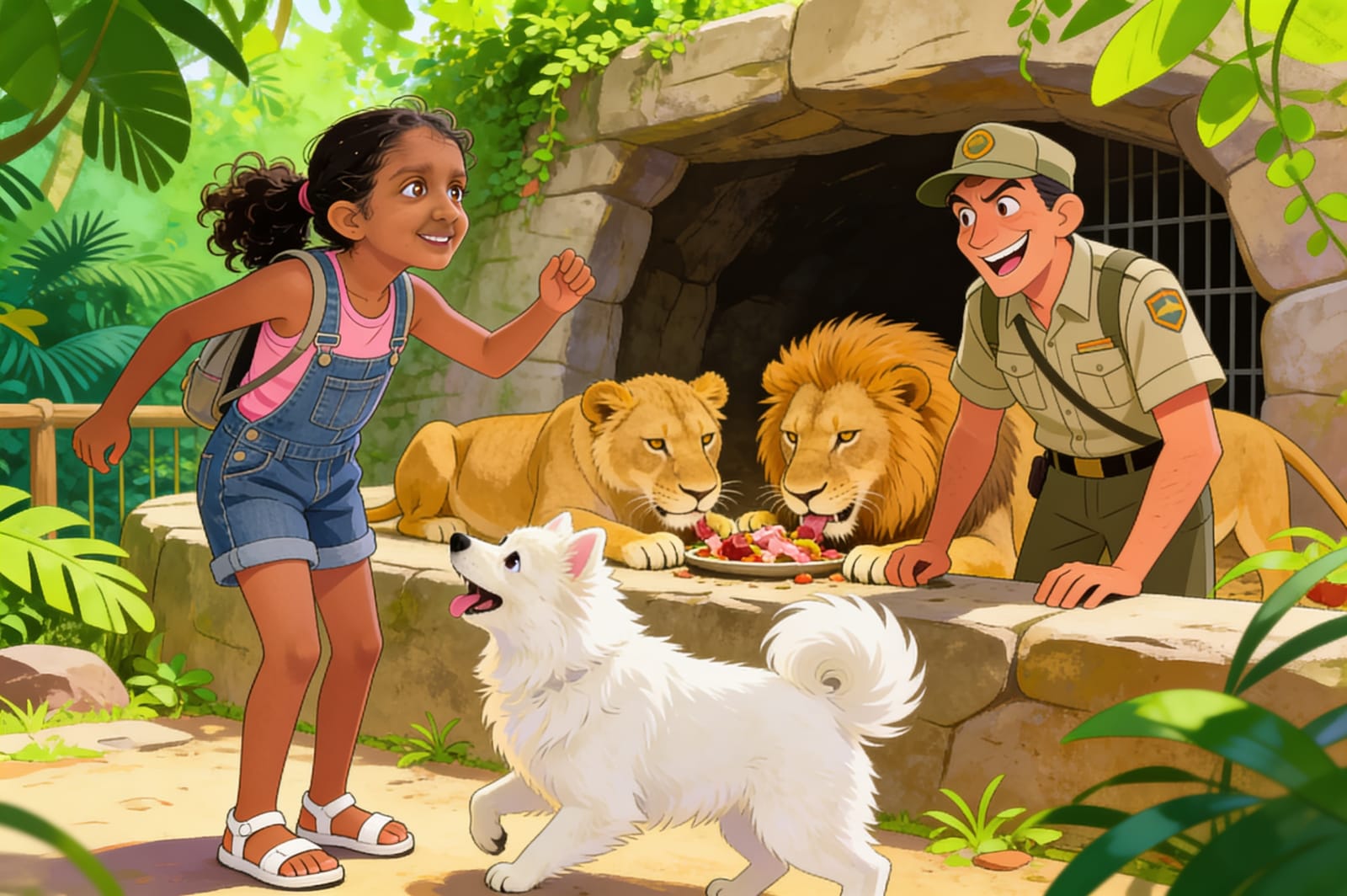 Shreya's Zoo Adventure with Tomy — illustration for page 6