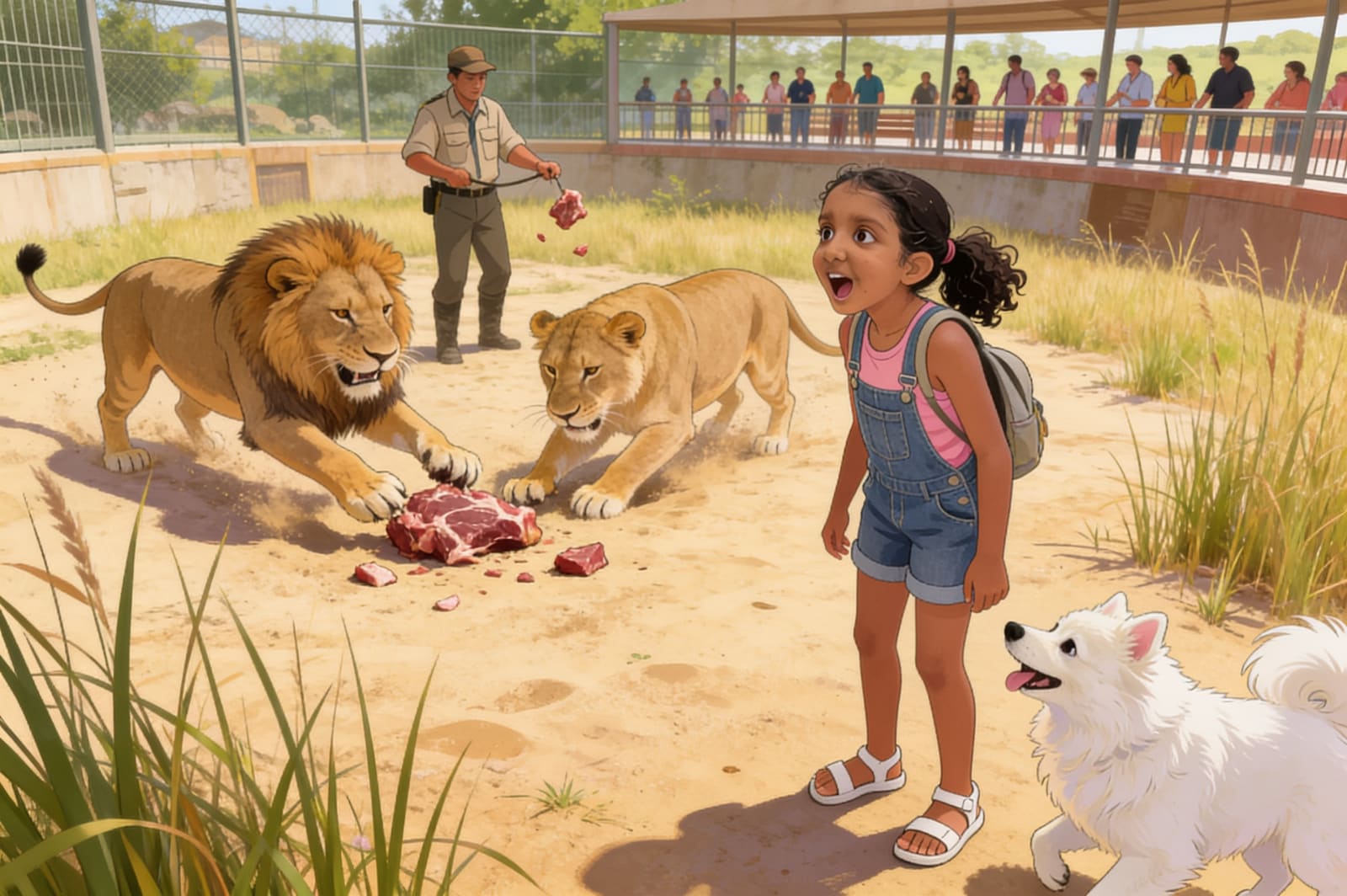 Shreya's Zoo Adventure with Tomy — illustration for page 7