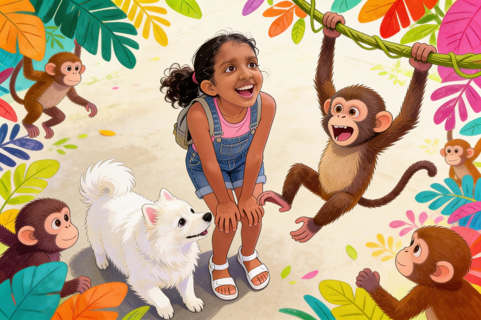 Shreya's Zoo Adventure with Tomy — illustration for page 9