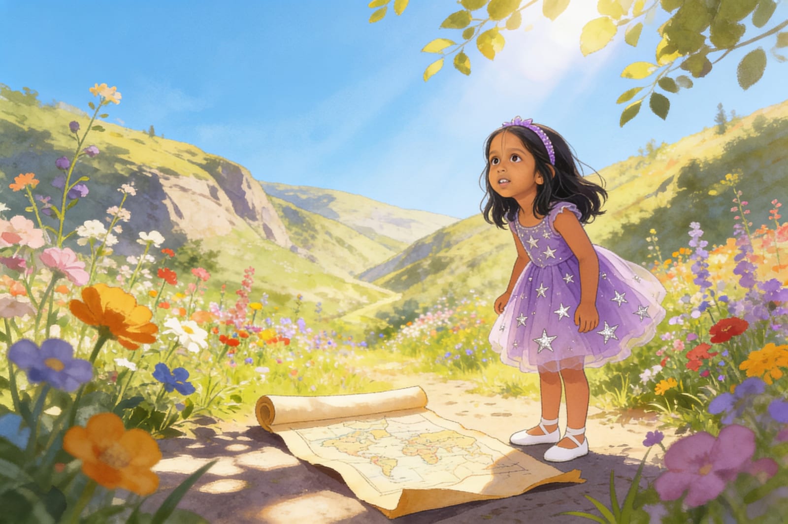 The Enchanted Map Story for Aahana — illustration for page 2