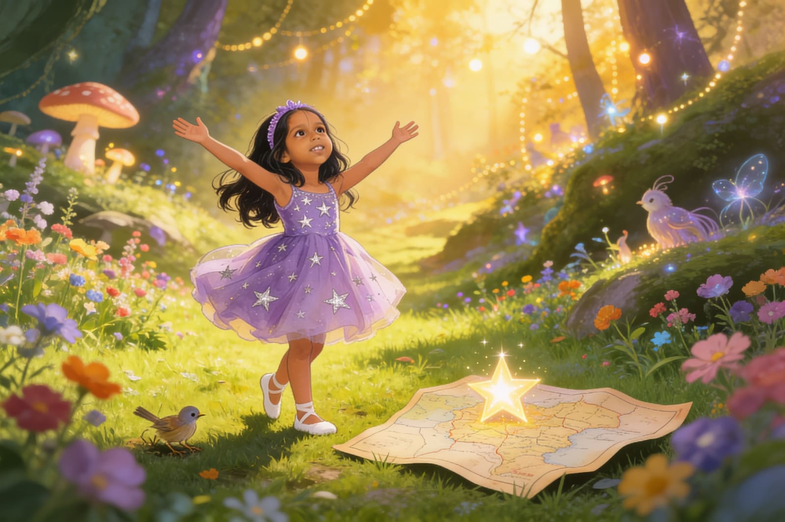 The Enchanted Map Story for Aahana — illustration for page 3