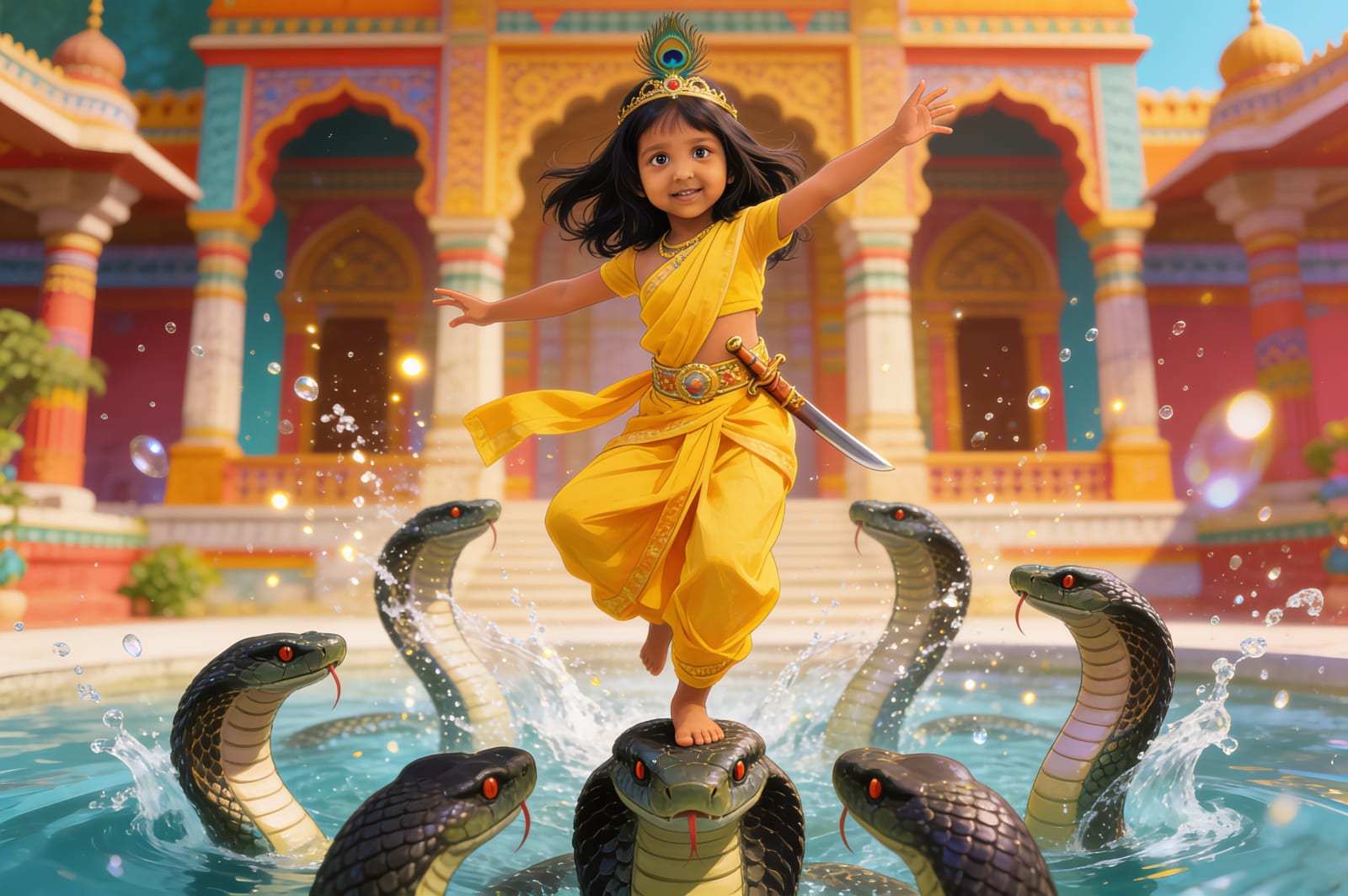Aahana and the Dance of Kaliya — illustration for page 6