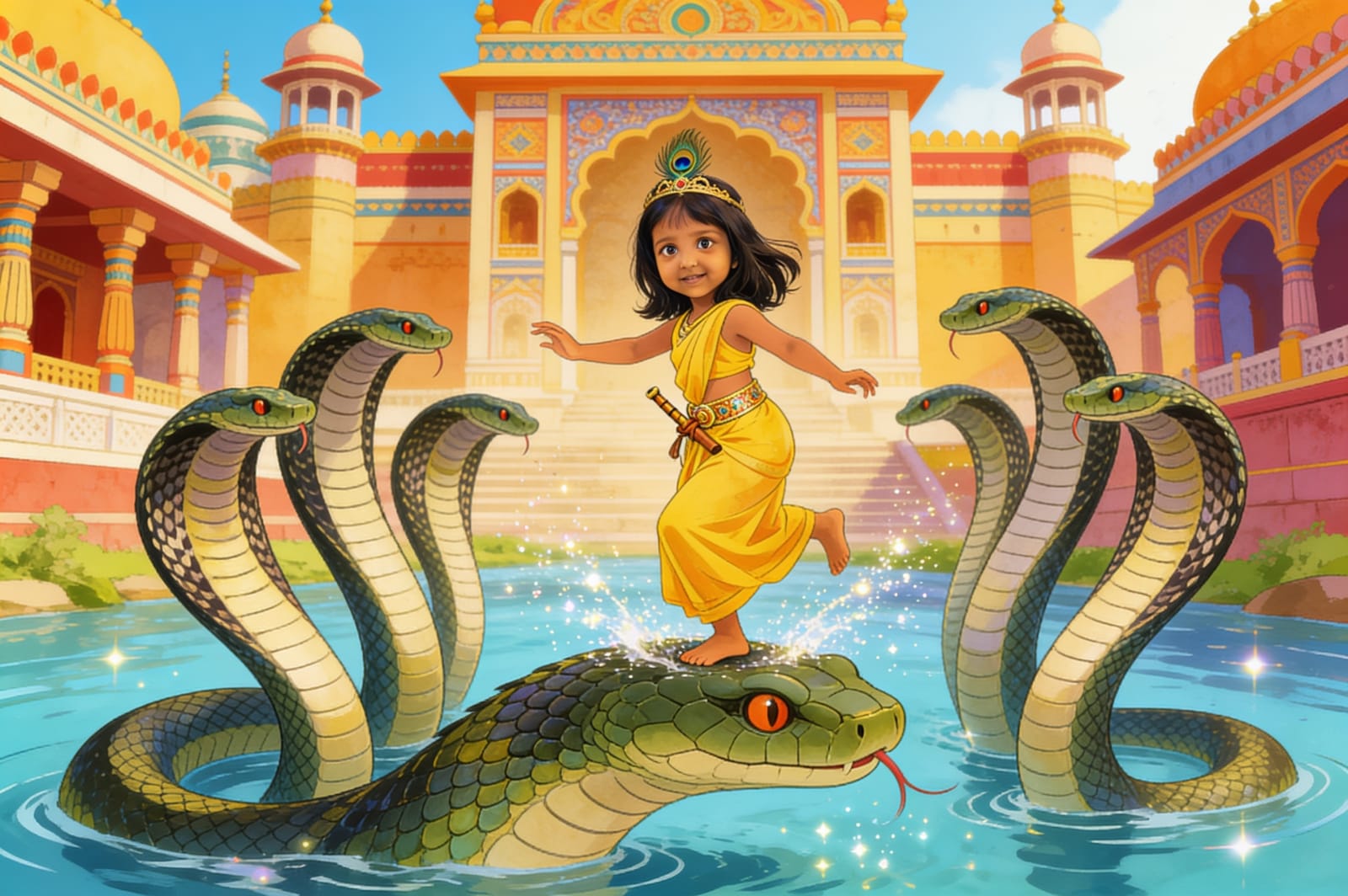 Aahana and the Dance of Kaliya — illustration for page 7