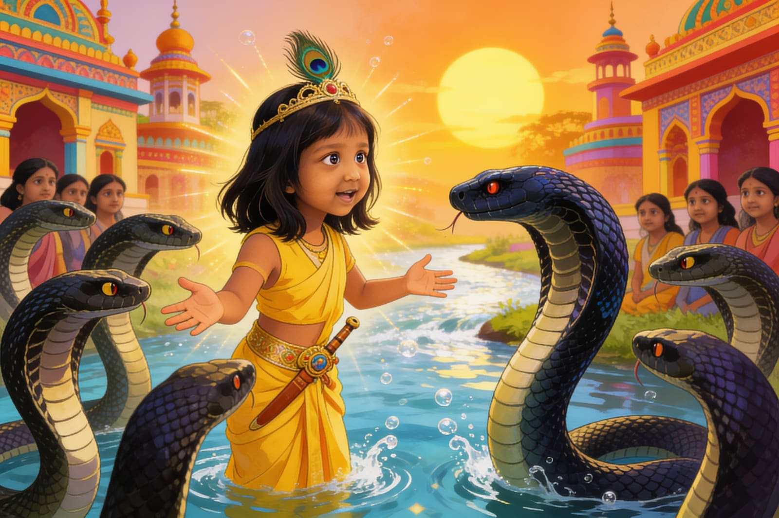 Aahana and the Dance of Kaliya — illustration for page 8