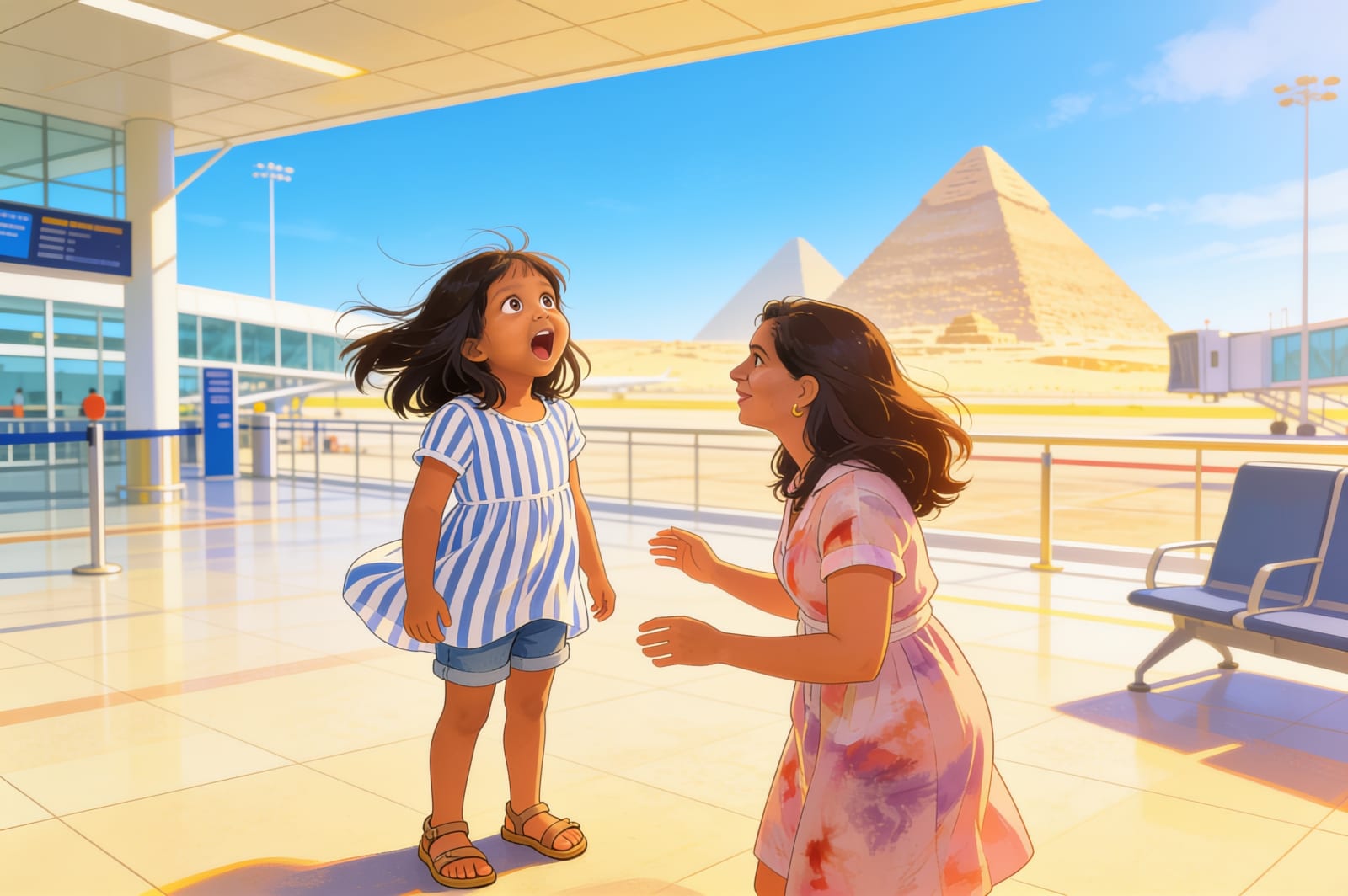 Aahana's Adventure with Mummies — illustration for page 2