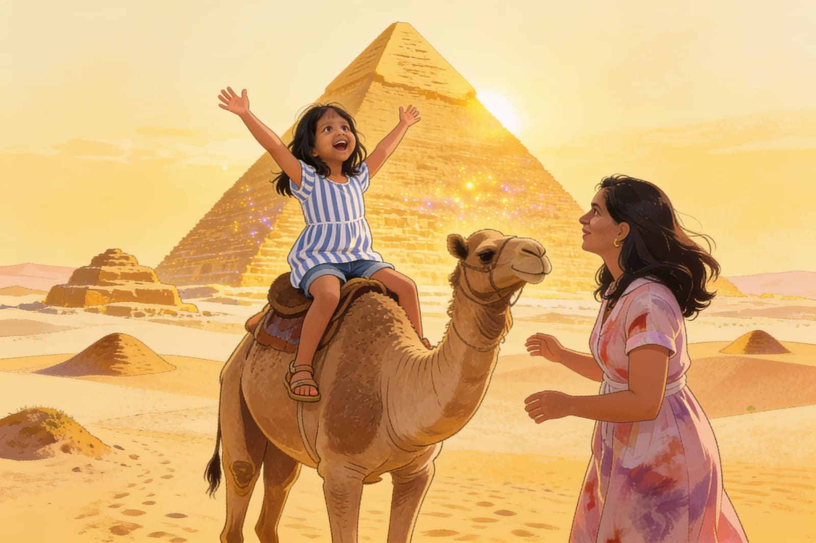 Aahana's Adventure with Mummies — illustration for page 3