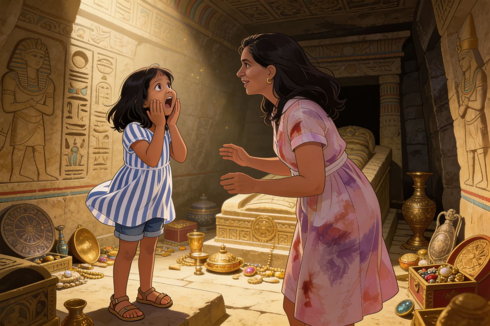 Aahana's Adventure with Mummies — illustration for page 9