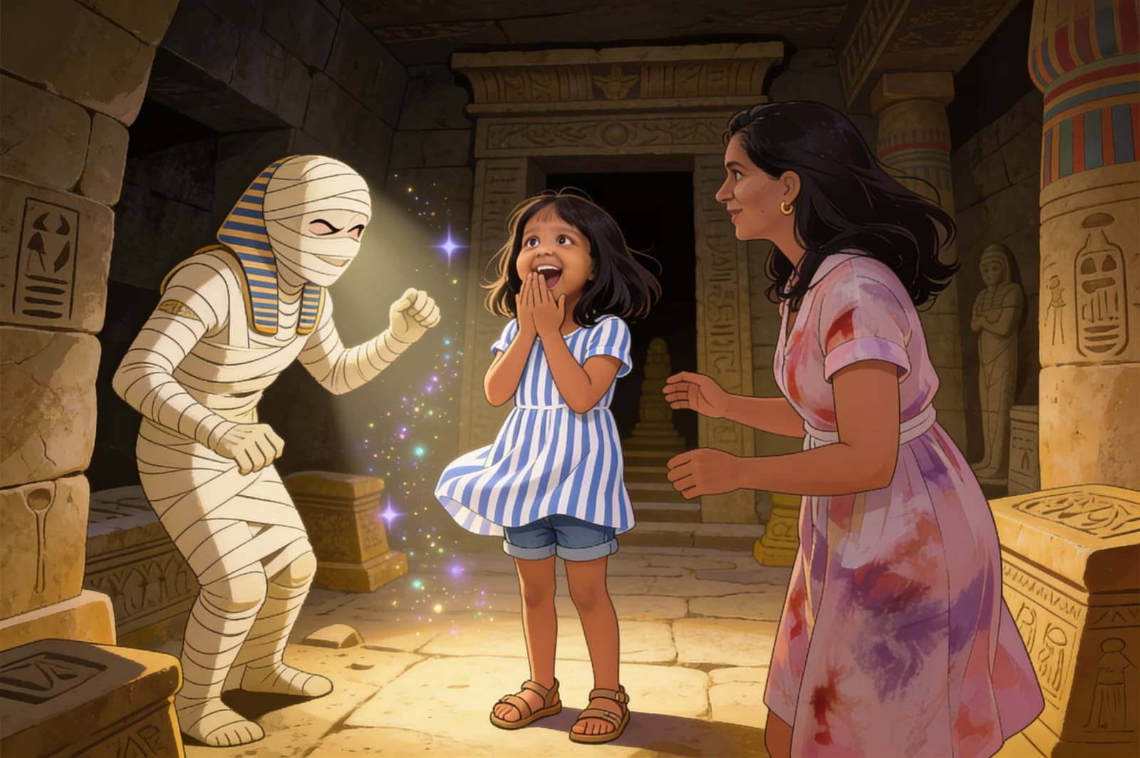 Aahana's Adventure with Mummies — illustration for page 13