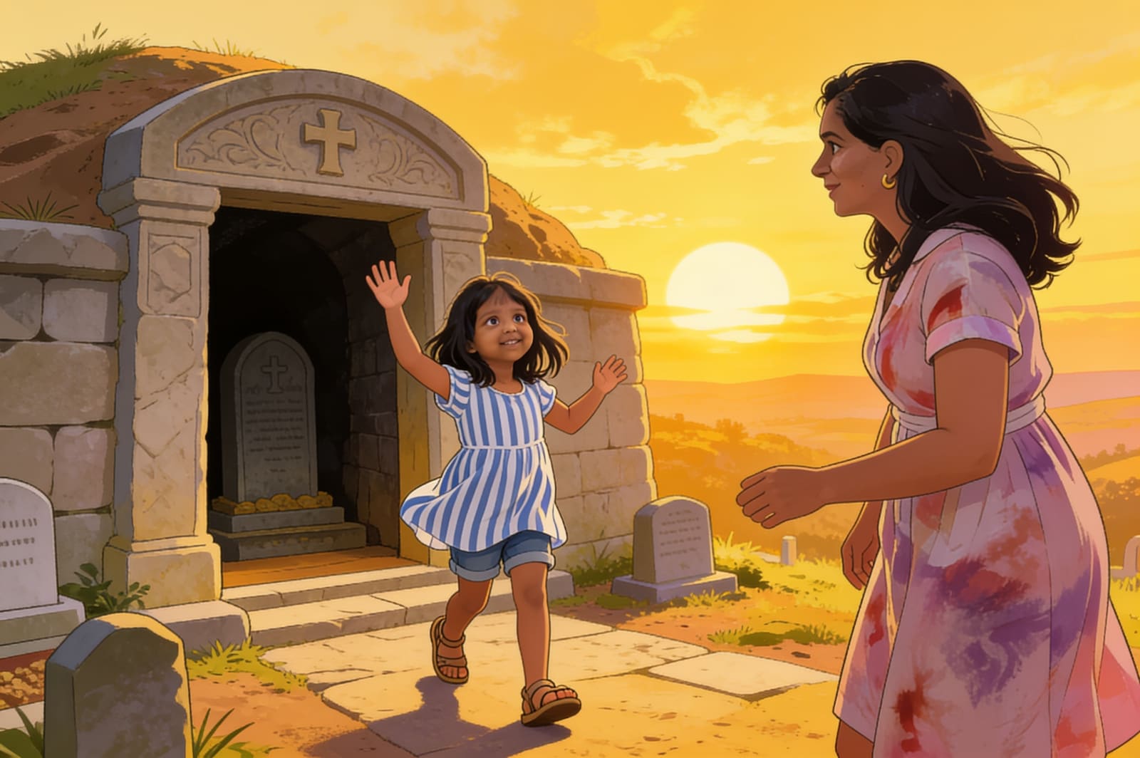 Aahana's Adventure with Mummies — illustration for page 14