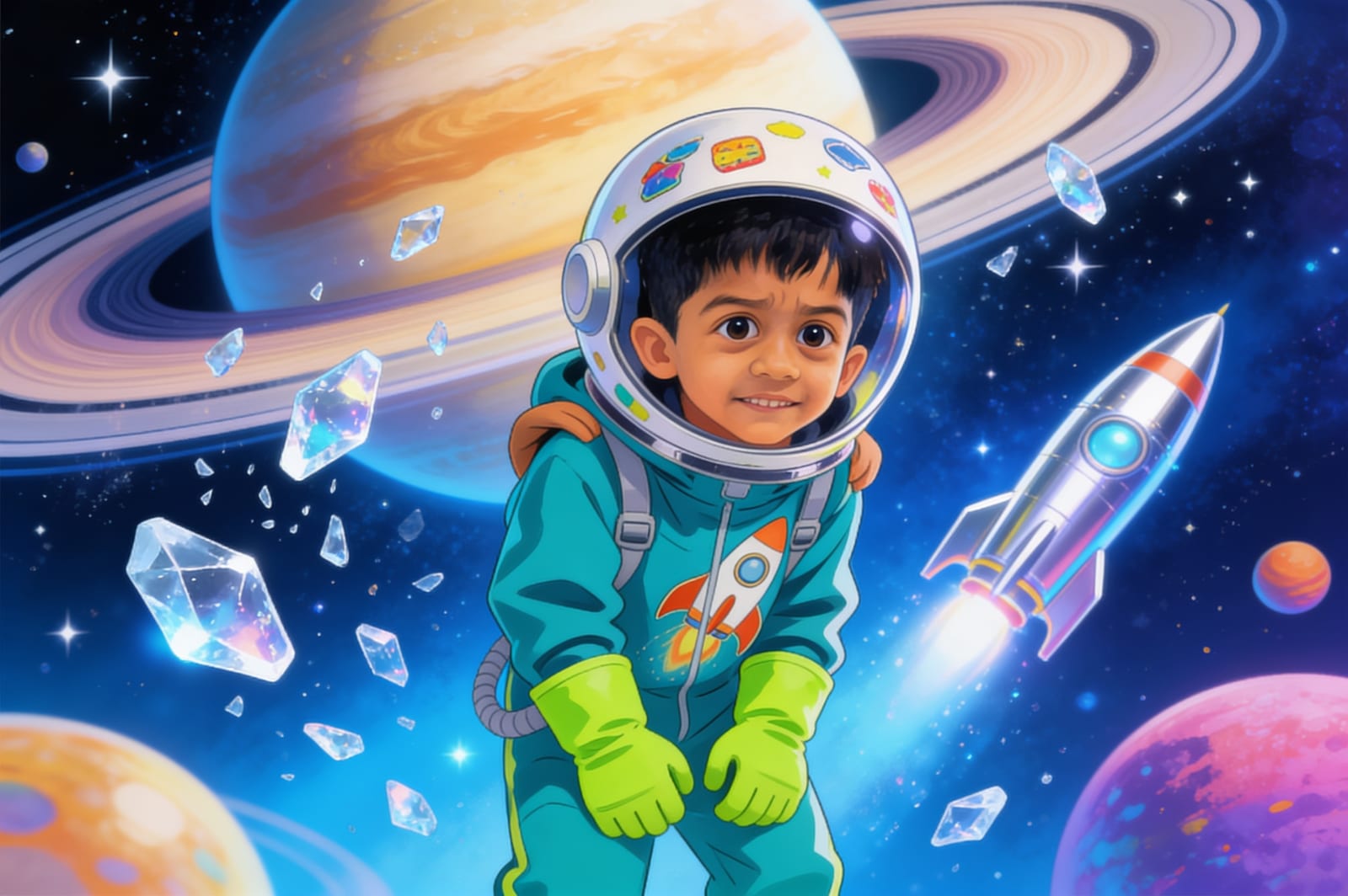 Saturn's Ice-Ring Band: Ivan’s Space Adventure — illustration for page 1