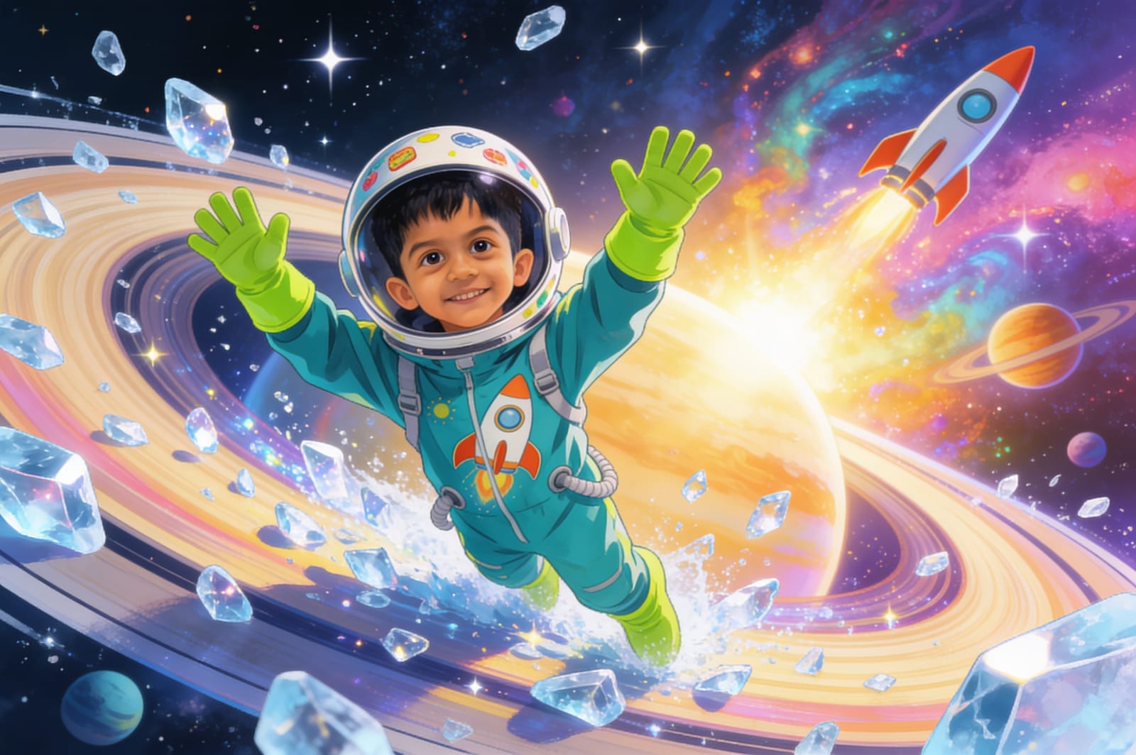 Saturn's Ice-Ring Band: Ivan’s Space Adventure — illustration for page 3