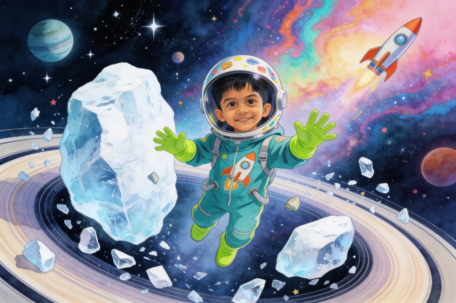 Saturn's Ice-Ring Band: Ivan’s Space Adventure — illustration for page 4