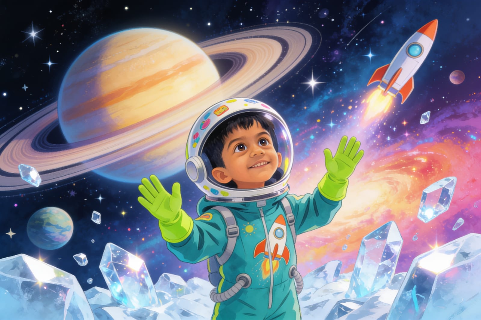 Saturn's Ice-Ring Band: Ivan’s Space Adventure — illustration for page 6