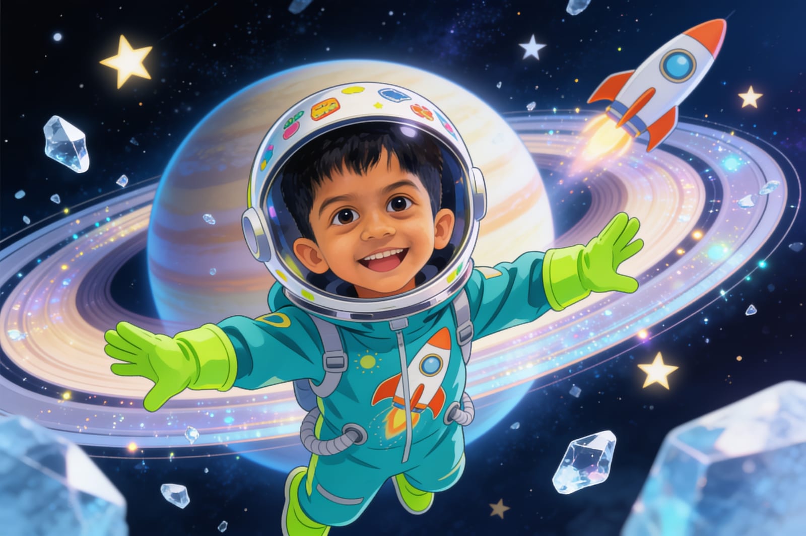 Saturn's Ice-Ring Band: Ivan’s Space Adventure — illustration for page 9