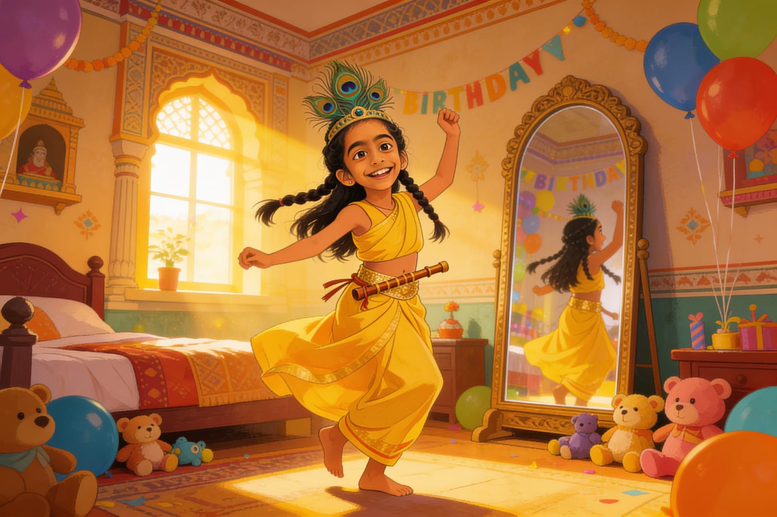 Amyra's Janmashtami Adventure — illustration for page 1