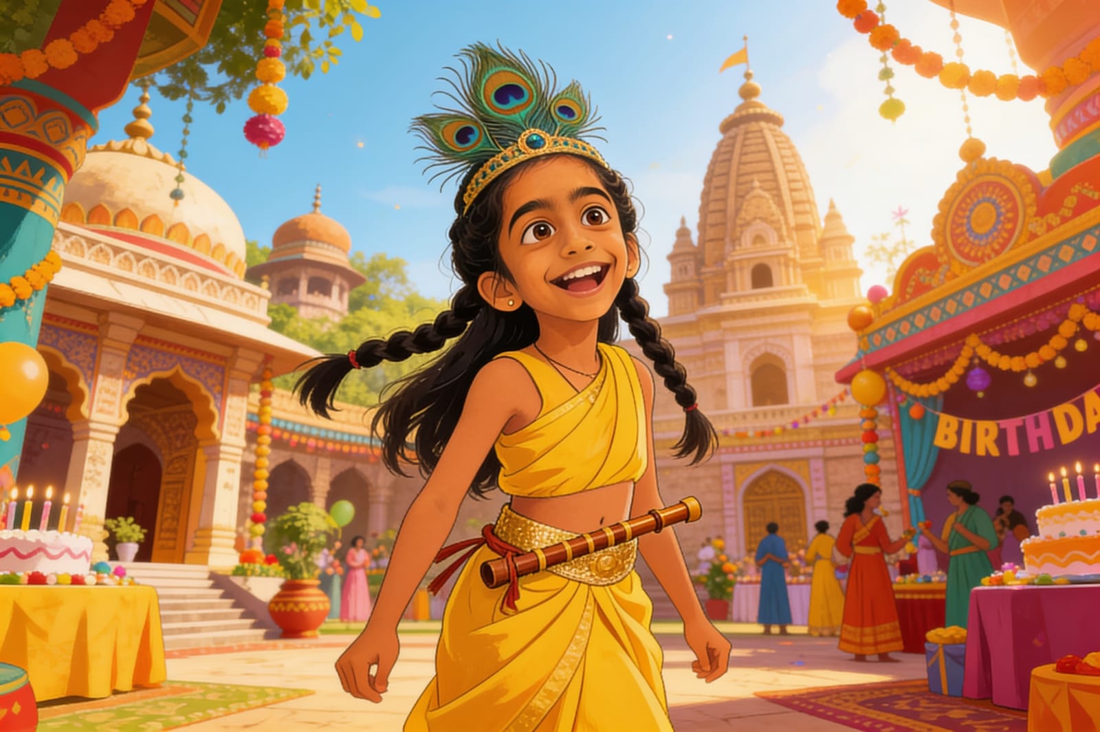 Amyra's Janmashtami Adventure — illustration for page 2