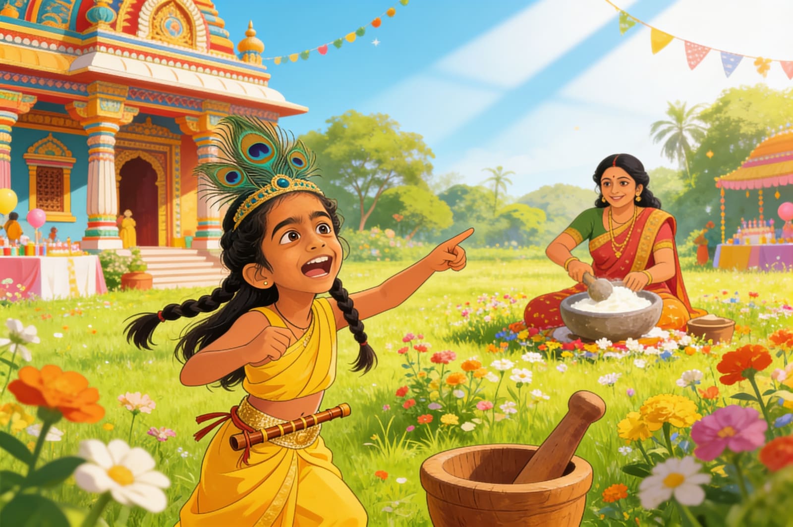 Amyra's Janmashtami Adventure — illustration for page 3