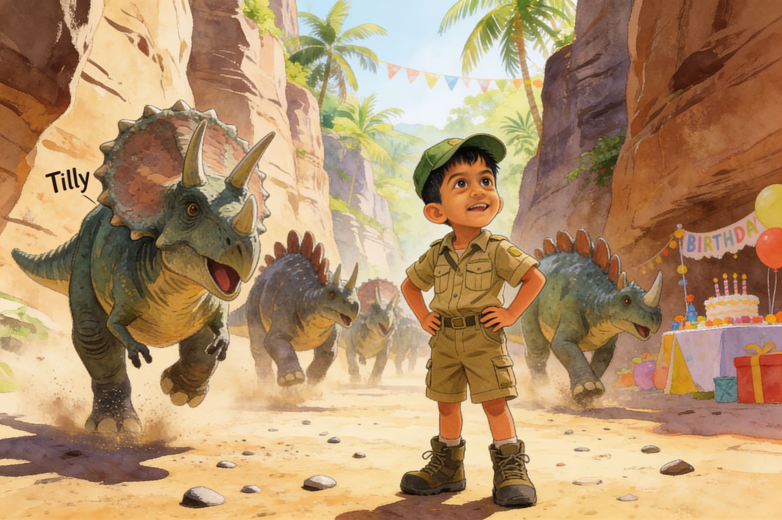 Ivan's Triceratops Adventure — illustration for page 2