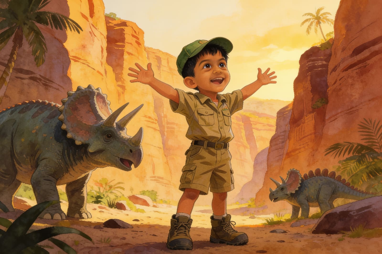 Ivan's Triceratops Adventure — illustration for page 3