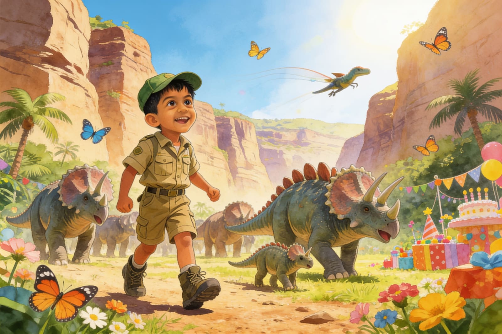 Ivan's Triceratops Adventure — illustration for page 4