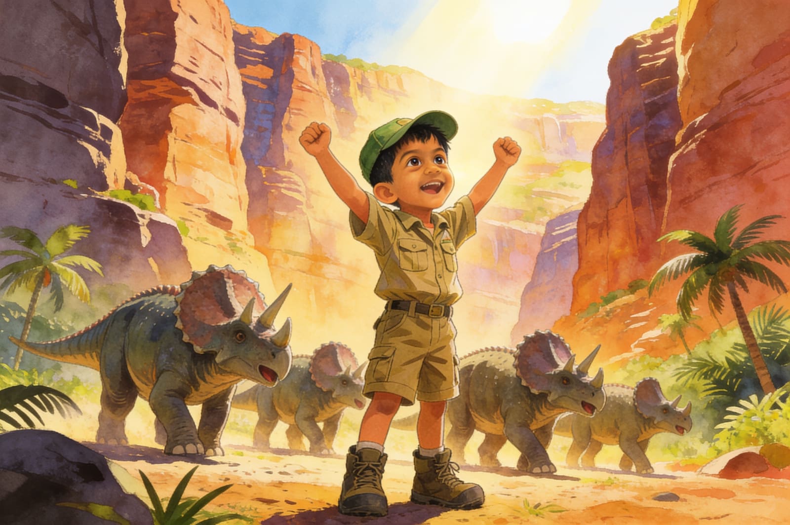 Ivan's Triceratops Adventure — illustration for page 9