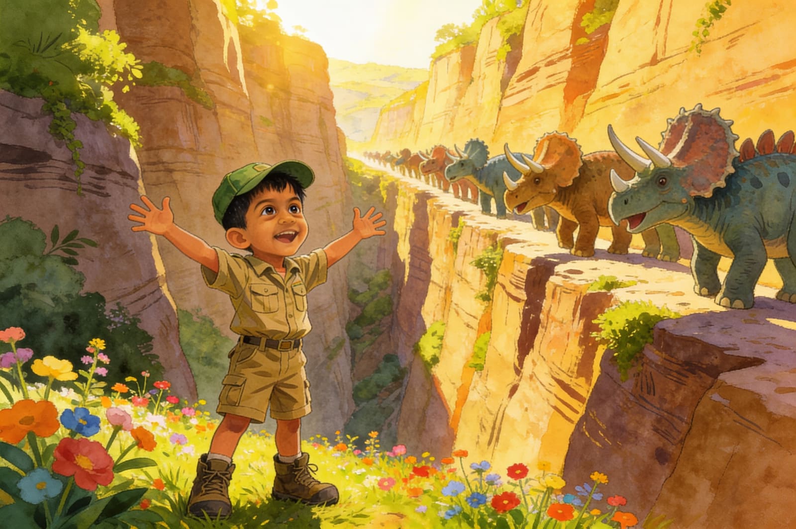 Ivan's Triceratops Adventure — illustration for page 12