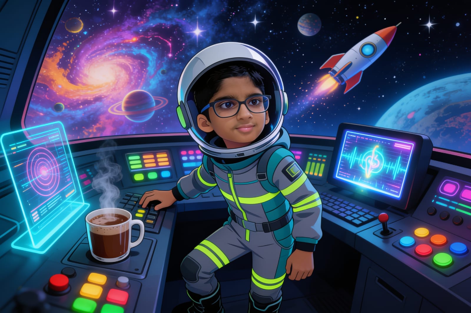 Aagaz and the Distress Call from Europa — illustration for page 1