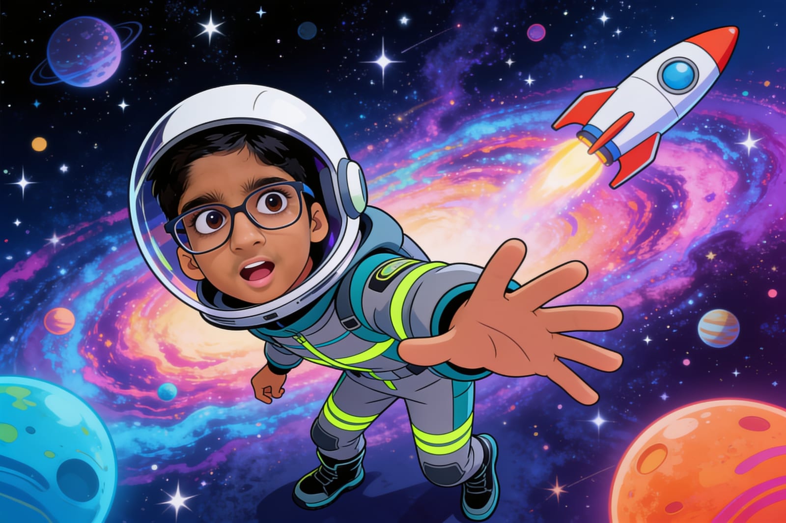 Aagaz and the Distress Call from Europa — illustration for page 6