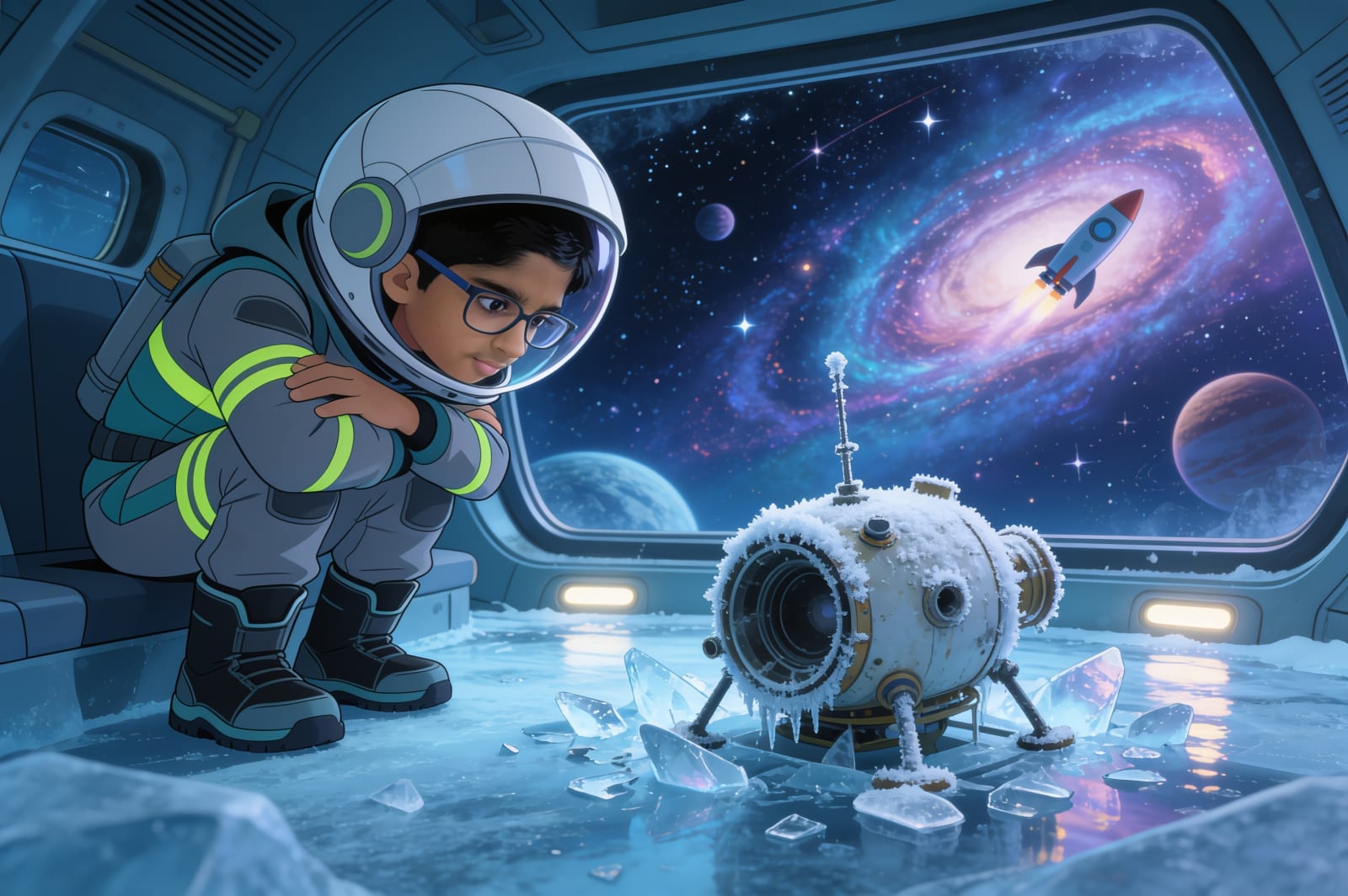 Aagaz and the Distress Call from Europa — illustration for page 7