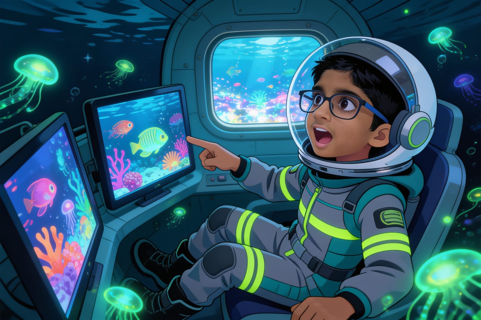 Aagaz and the Distress Call from Europa — illustration for page 9
