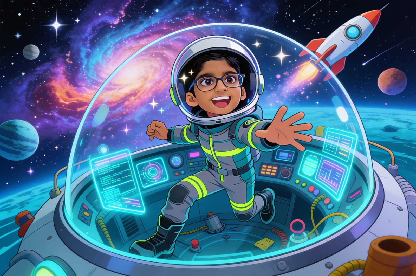Aagaz and the Distress Call from Europa — illustration for page 12