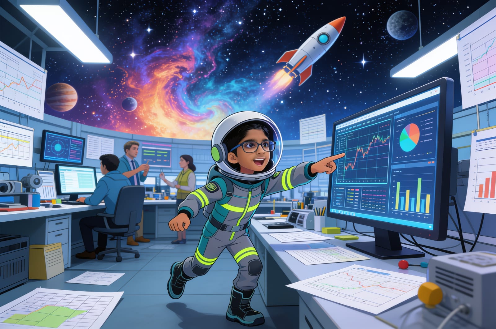 Aagaz and the Distress Call from Europa — illustration for page 14