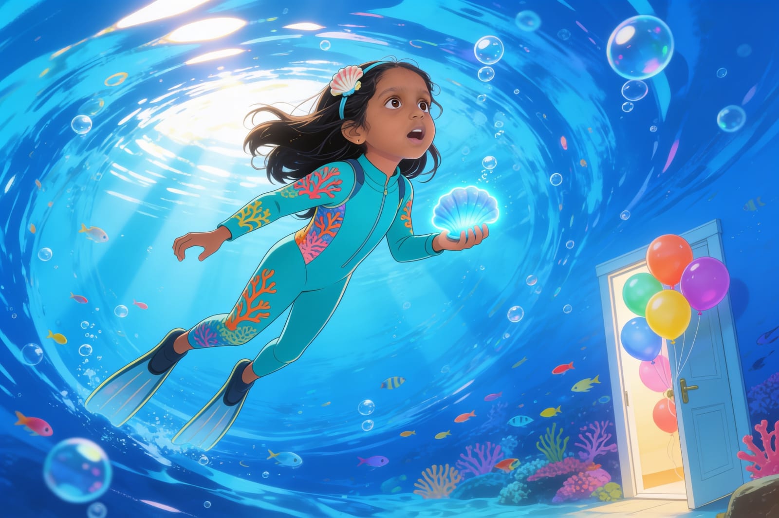 Aahana's Deep Sea Party — illustration for page 1