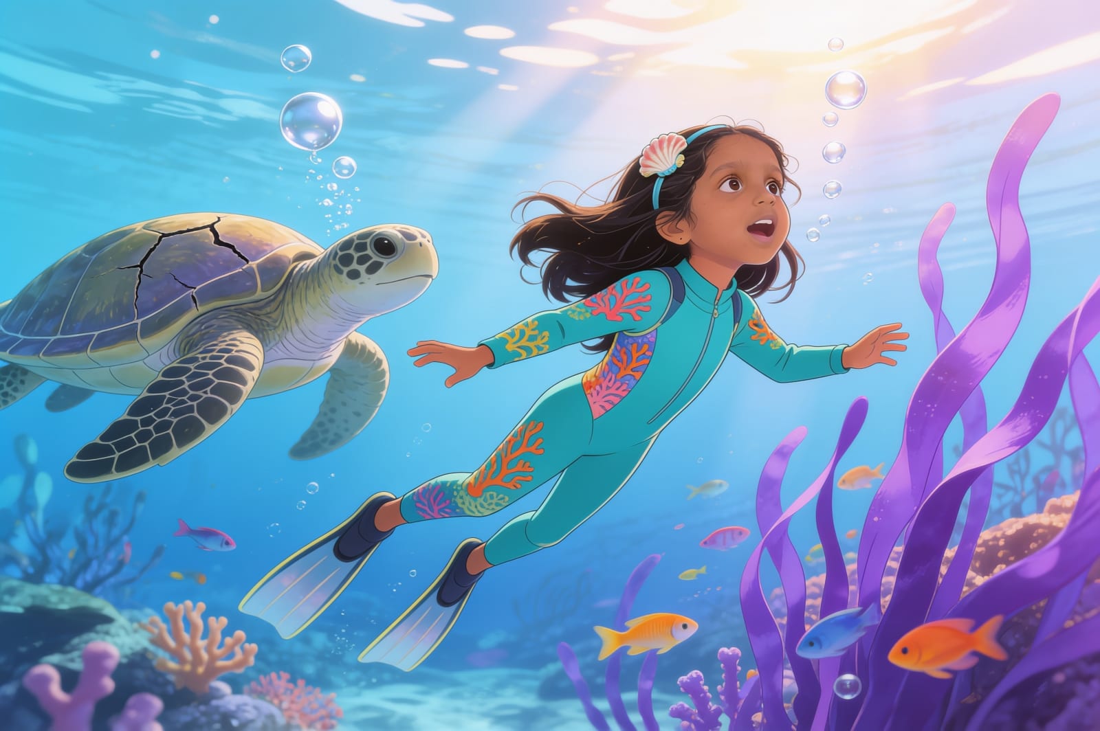 Aahana's Deep Sea Party — illustration for page 2