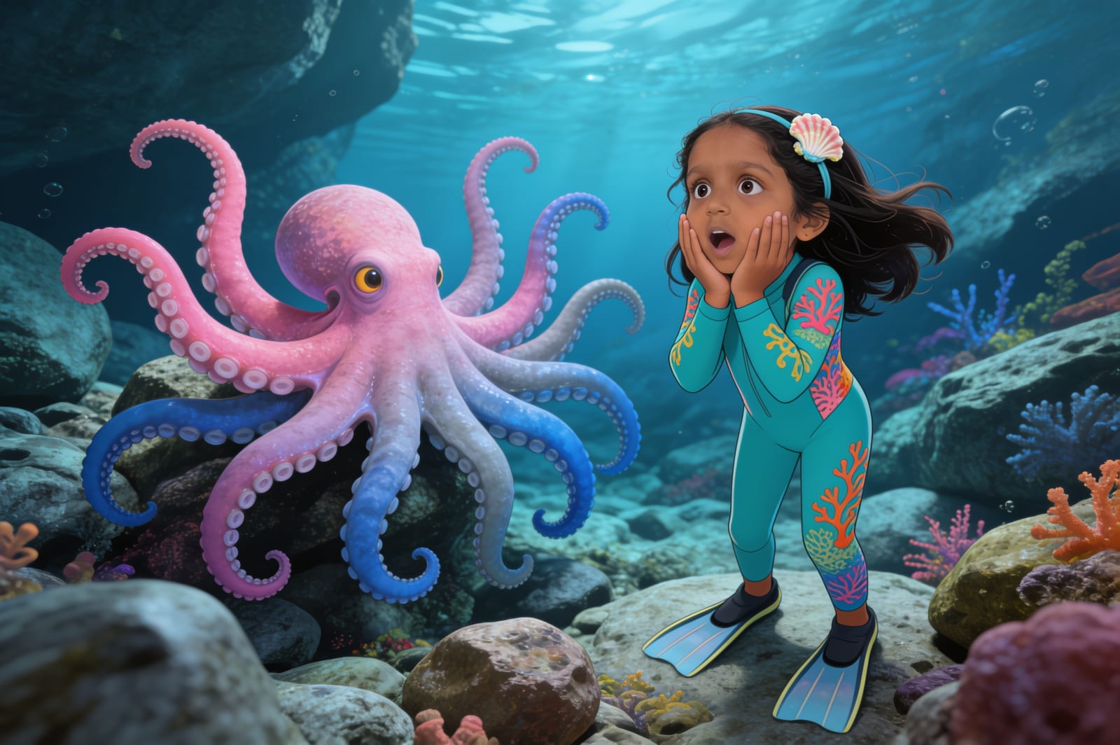Aahana's Deep Sea Party — illustration for page 4