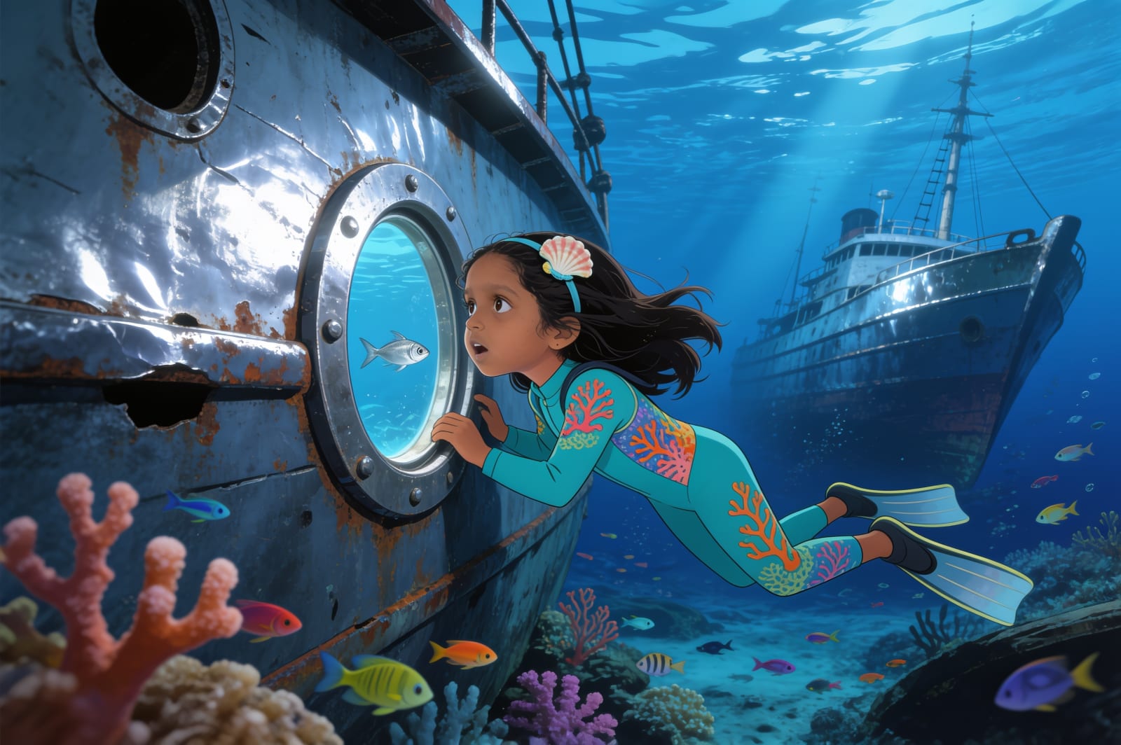 Aahana's Deep Sea Party — illustration for page 5