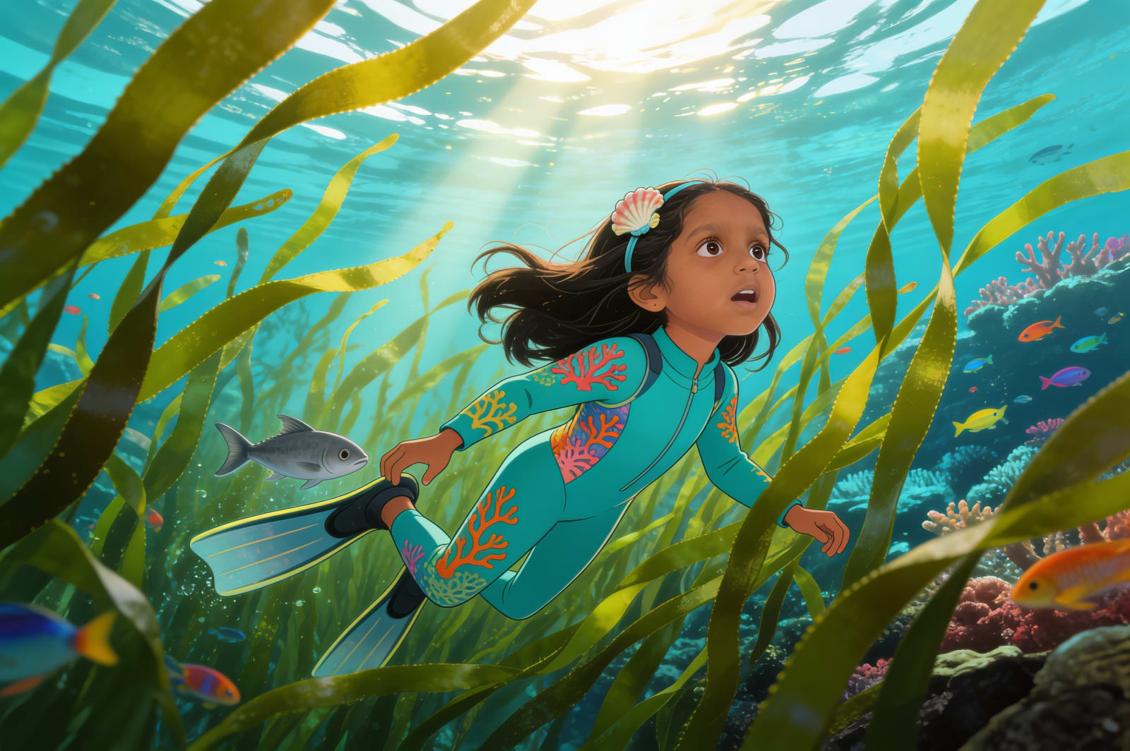 Aahana's Deep Sea Party — illustration for page 6