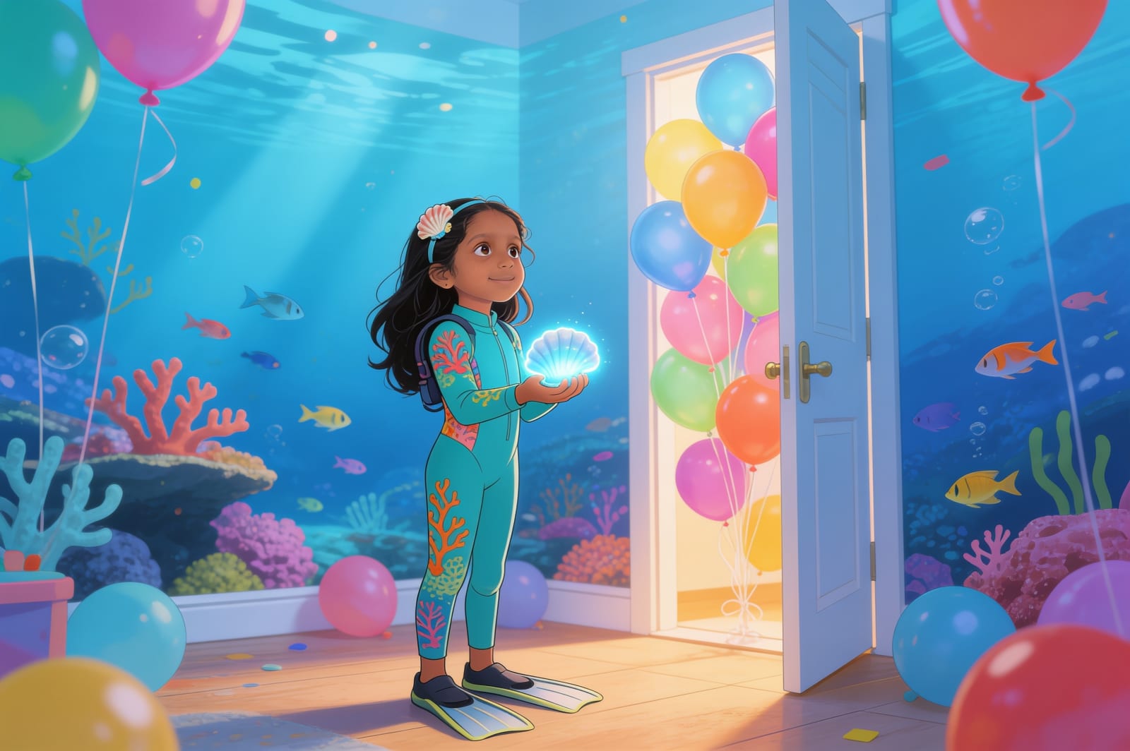 Aahana's Deep Sea Party — illustration for page 8