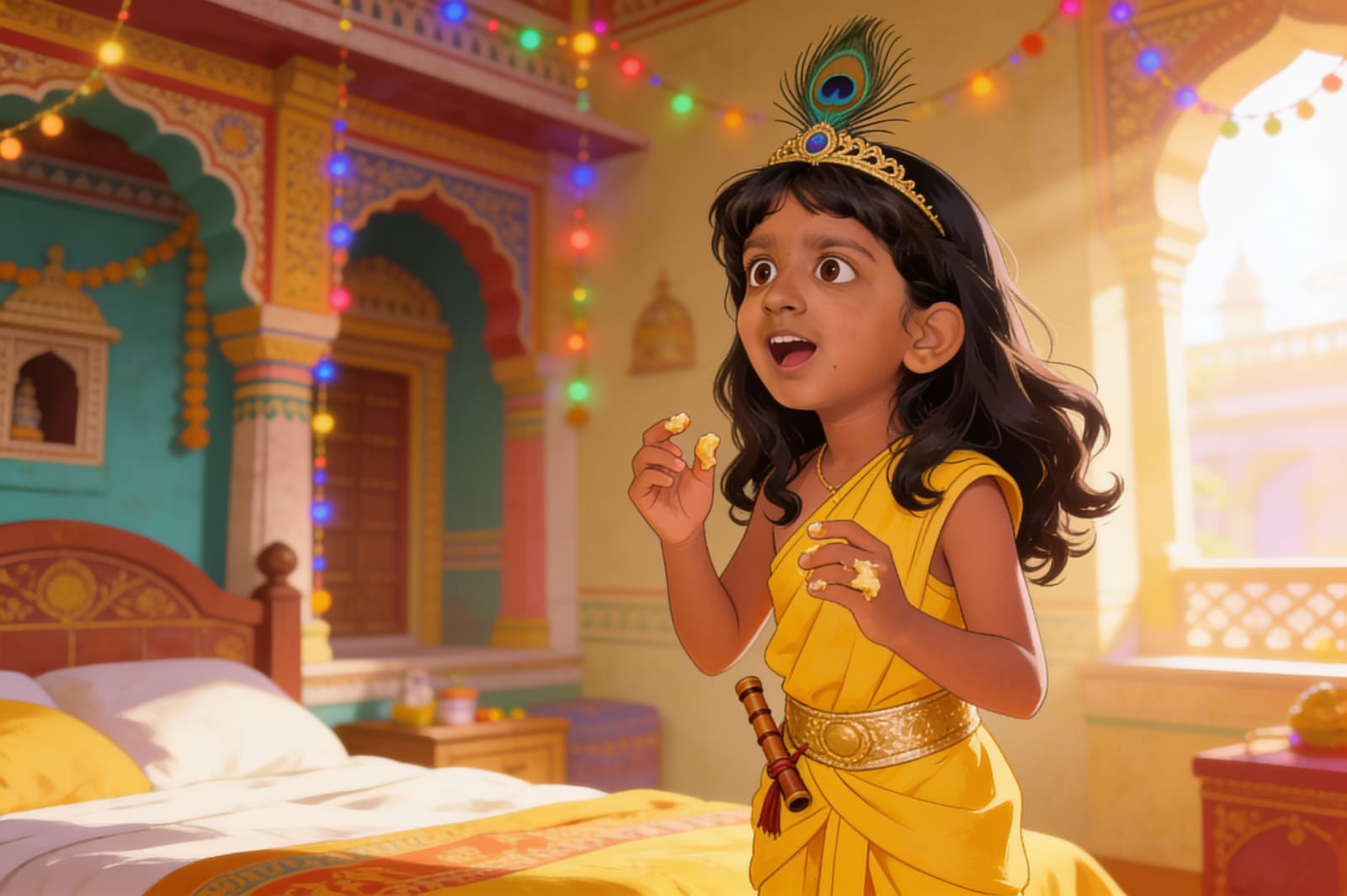 Shreya and the Butter Thief of Vrindavan — illustration for page 8