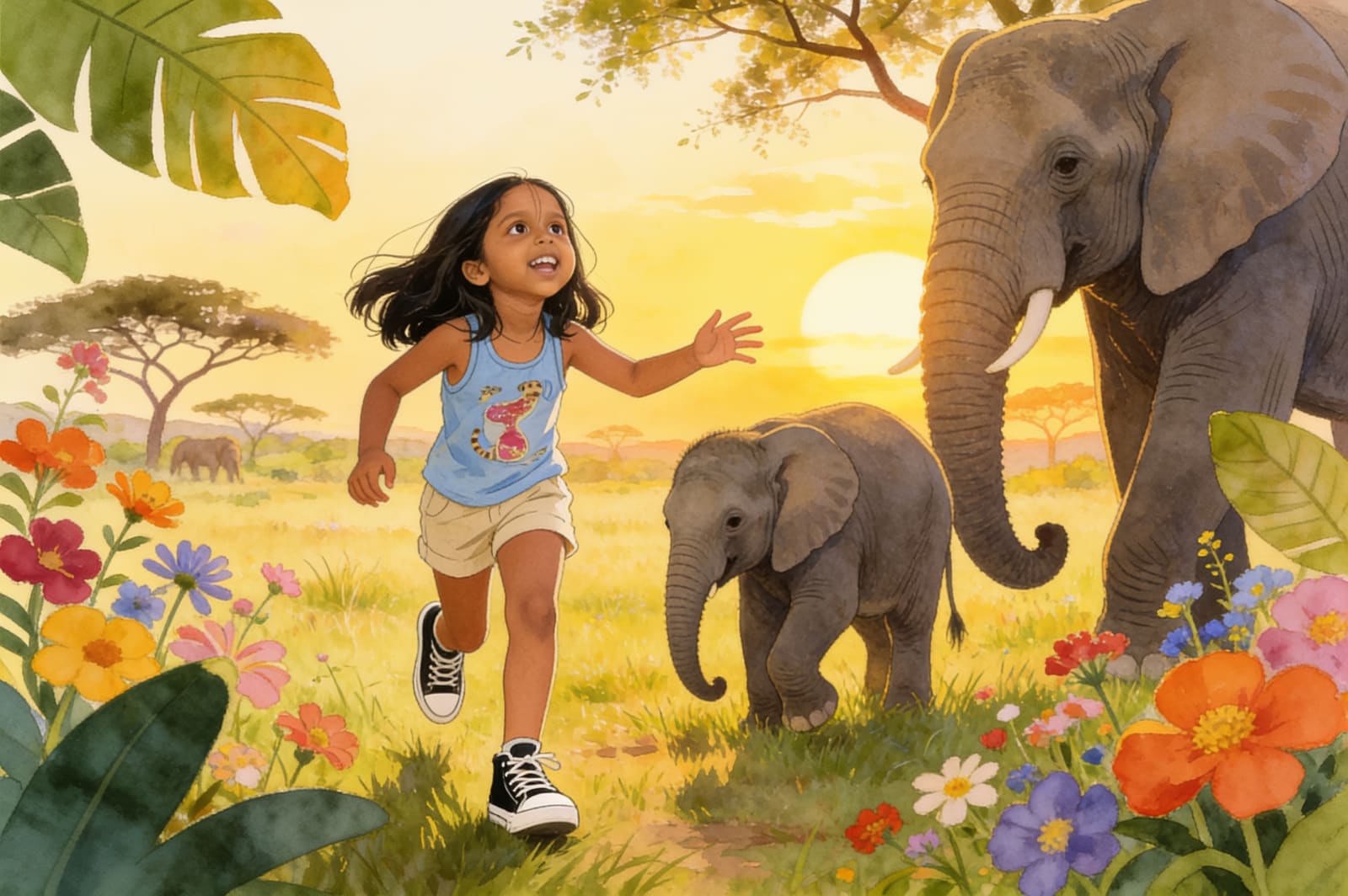 Aahana's Elephant Parade — illustration for page 3