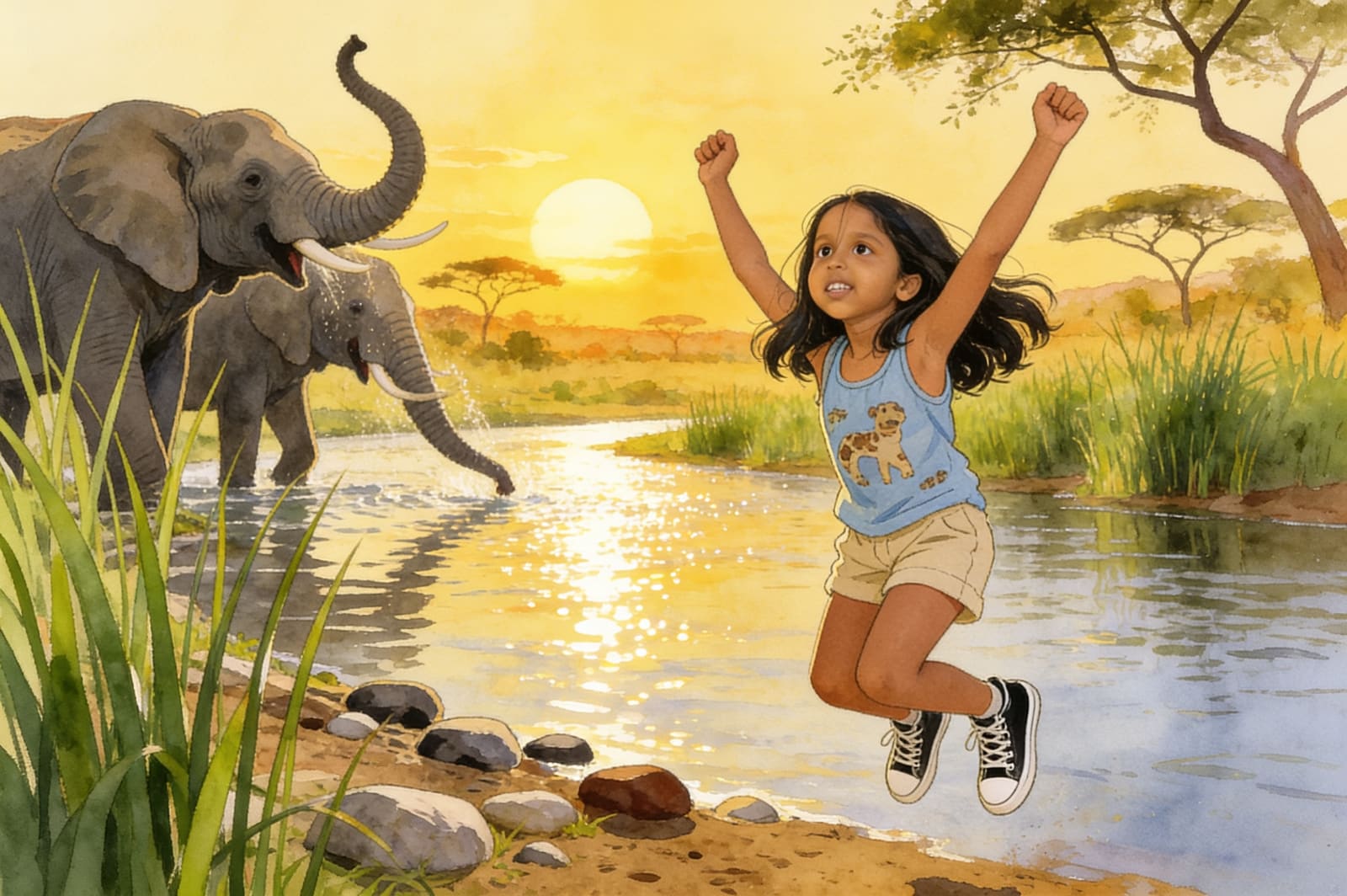 Aahana's Elephant Parade — illustration for page 6