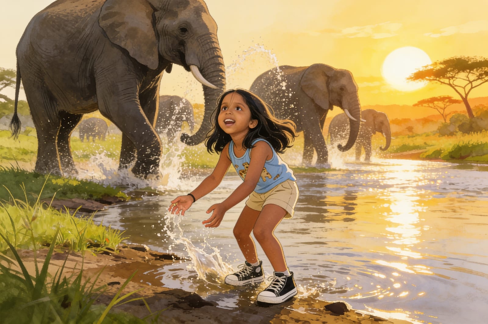 Aahana's Elephant Parade — illustration for page 7
